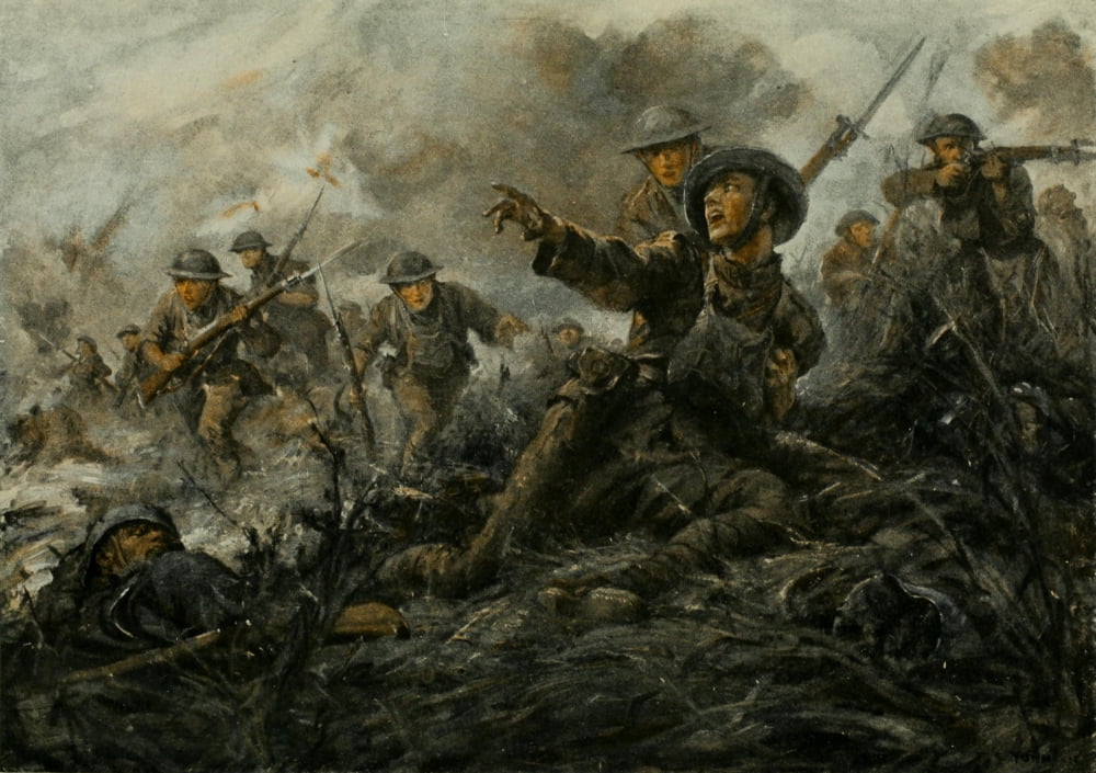 Scribners 1918 Second Battle of the Marne Canvas Art - FC Yohn (18 x 24)