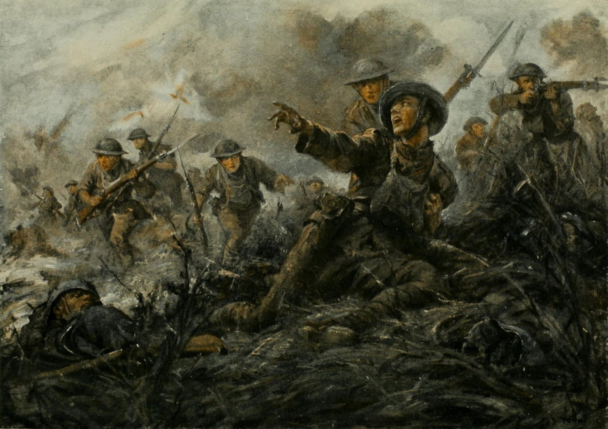 Scribners 1918 Second Battle of the Marne Canvas Art - FC Yohn (24 x 36)