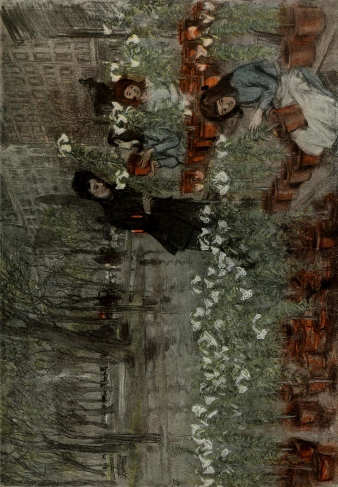 Scribners 31 1902 How Easter comes in the city Canvas Art - Everett Shinn (24 x 36)
