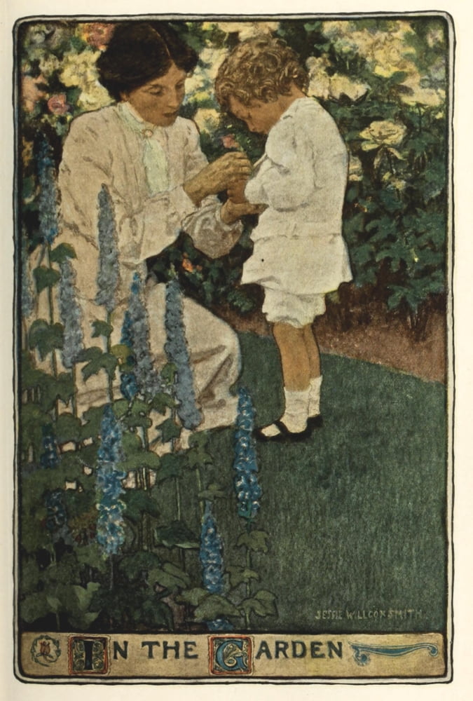 Scribners 32 1902 A Mothers Day In the Garden Canvas Art - Jessie Willcox Smith (24 x 36)