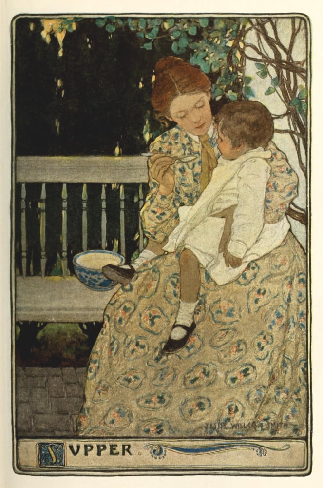 Scribners 32 1902 A Mothers Day Supper Canvas Art - Jessie Willcox Smith (24 x 36)