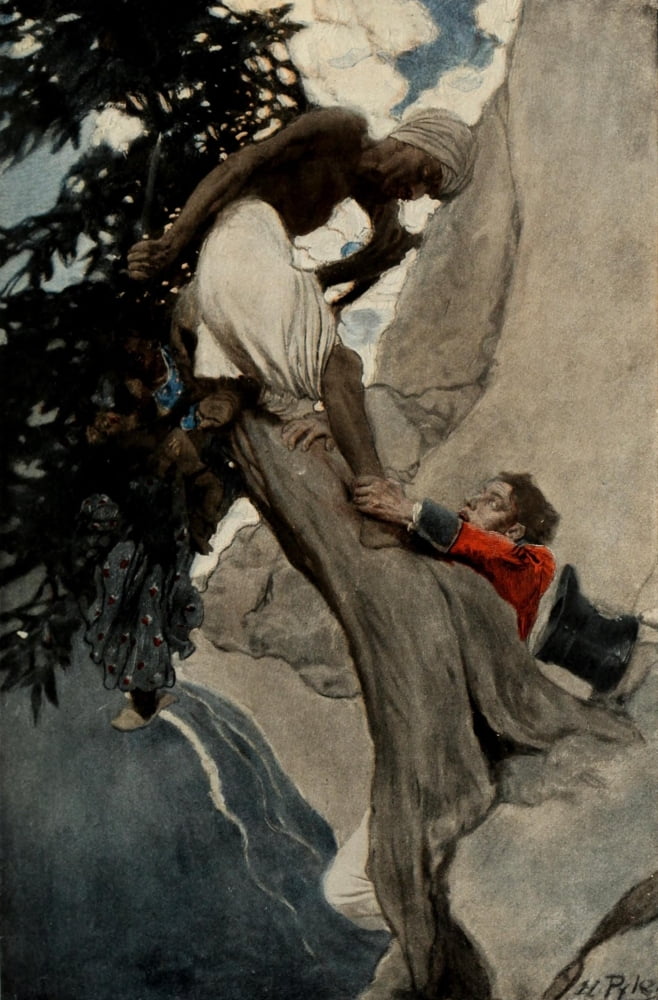 Scribners 32 1902 He clutched at his ankle Canvas Art - Howard Pyle (24 x 36)