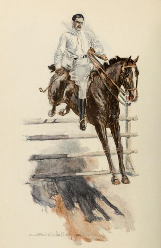 Scribners 32 1902 Horse soared like a bird Canvas Art - Howard Chandler Christy (24 x 36)