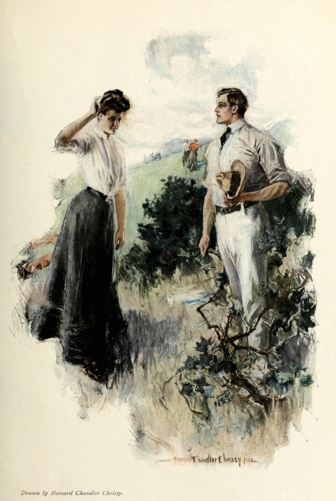 Scribners 32 1902 Wanted to run away with her Canvas Art - Howard Chandler Christy (24 x 36)