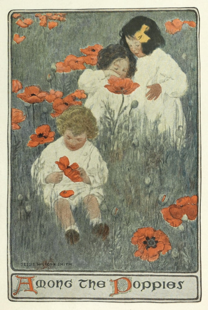 Scribners 34 1903 Child in a Garden Among the Poppies Canvas Art - Jessie Willcox Smith (24 x 36)