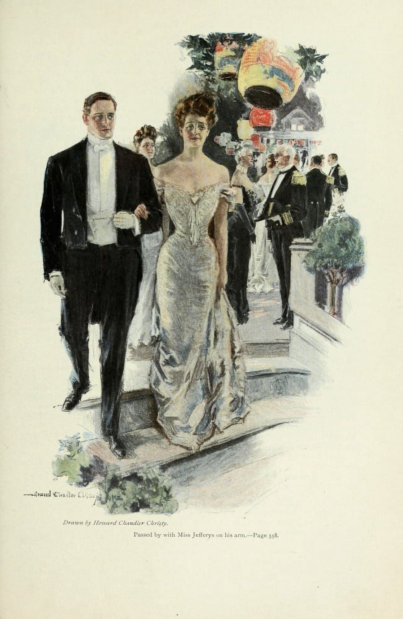 Scribners 34 1903 Girl on his arm Canvas Art - Howard Chandler Christy (18 x 24)