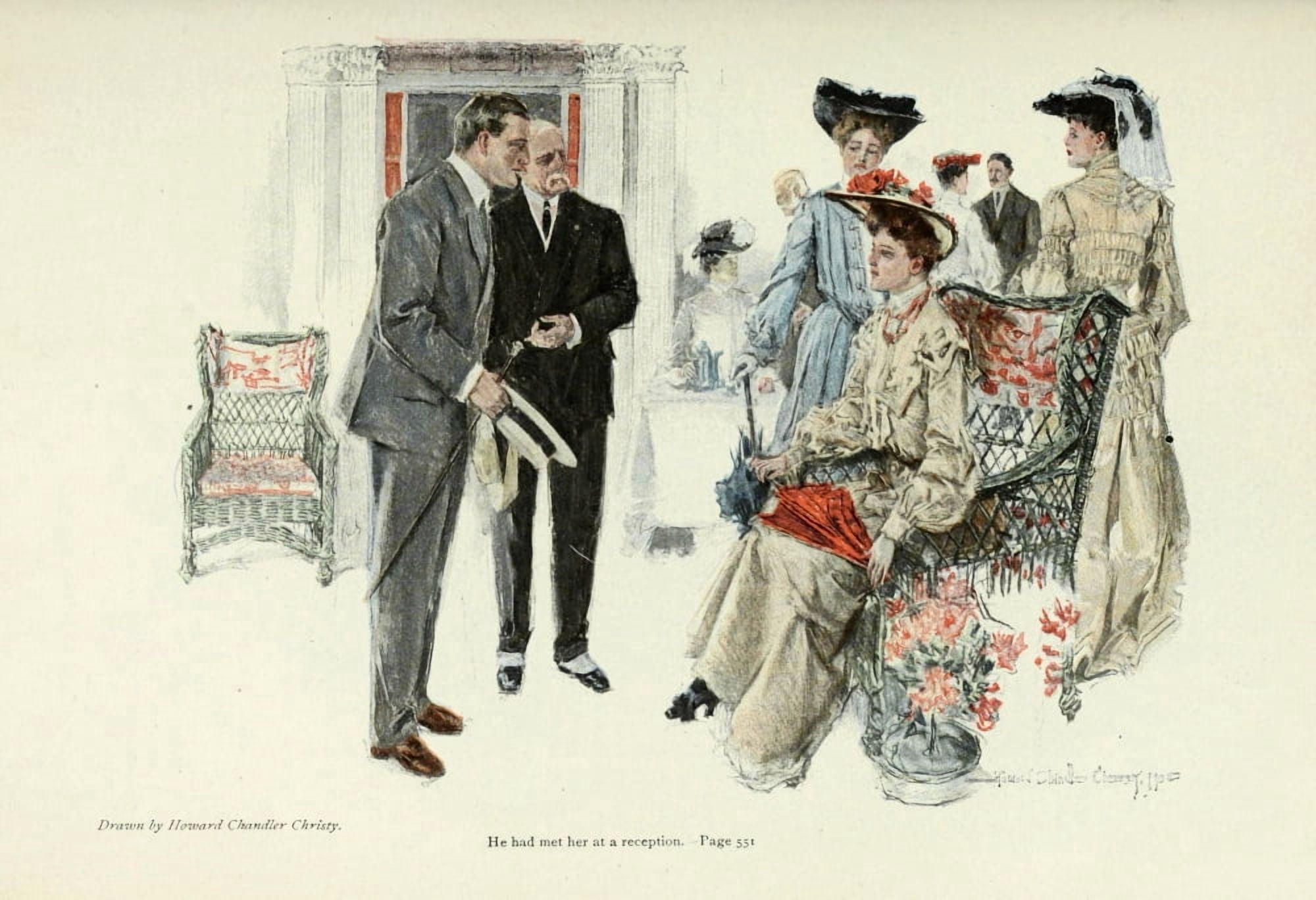 Scribners 34 1903 He had met her at a reception Canvas Art - Howard Chandler Christy (18 x 24)