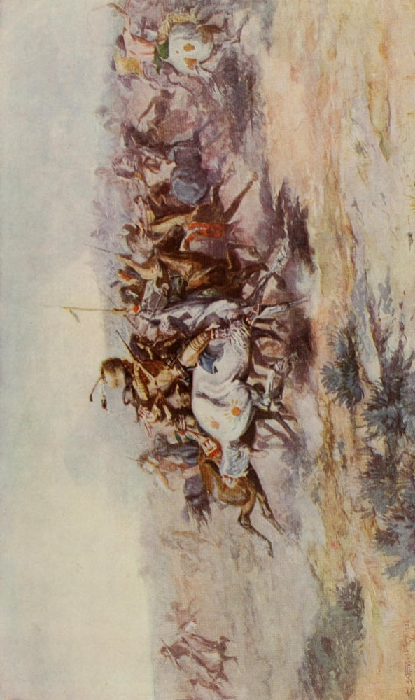 Scribners 37 1905 1876 The Custer Fight Canvas Art - Charles M Russell (18 x 24)