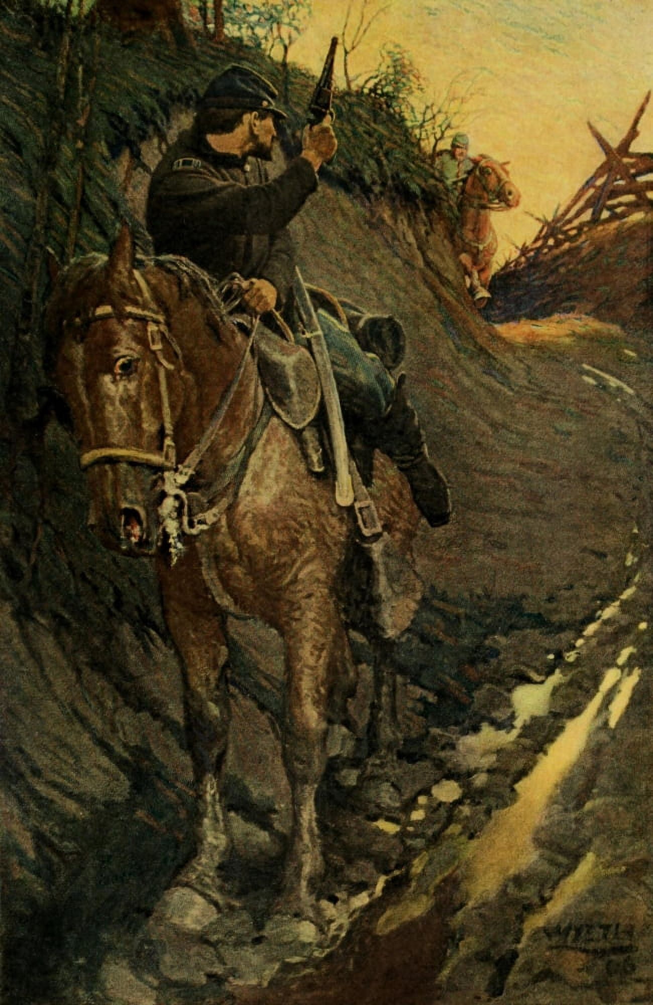 Scribners 41 1907 I got behind a turn and fired Canvas Art - Newell C Wyeth (18 x 24)