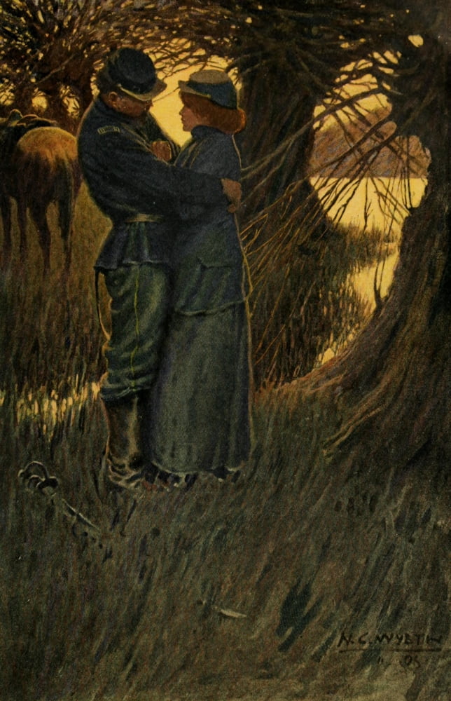 Scribners 41 1907 I took her in my arms and held her Canvas Art - Newell C Wyeth (18 x 24)