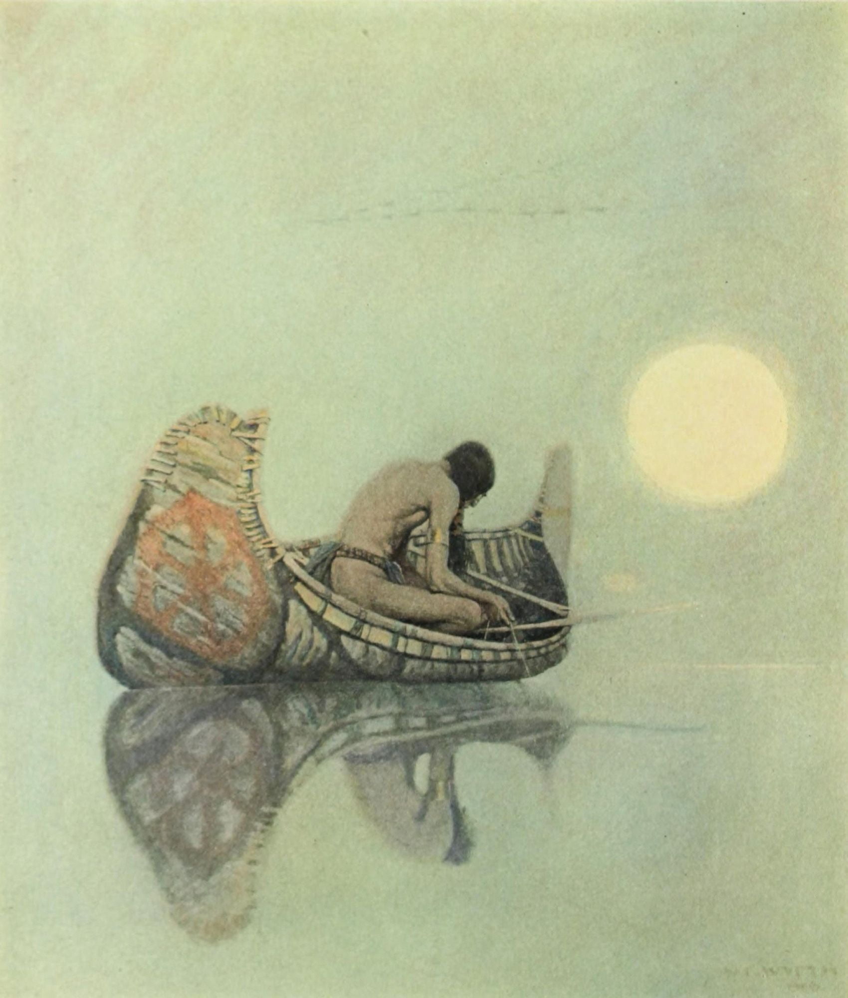 Scribners 42 1907 The Silent Fisherman Canvas Art - Newell C Wyeth (24 x 36)