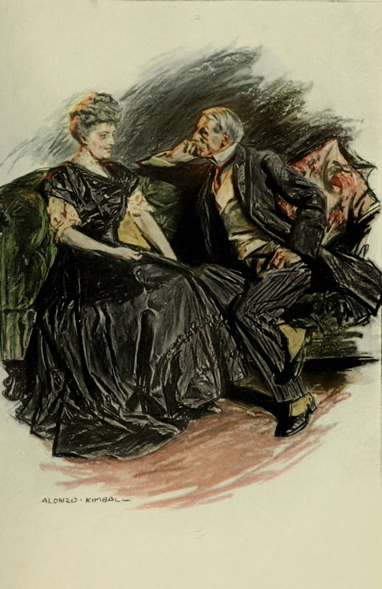 Scribners 44 1908 Do you come here often Canvas Art - Alonzo Kimball (18 x 24)