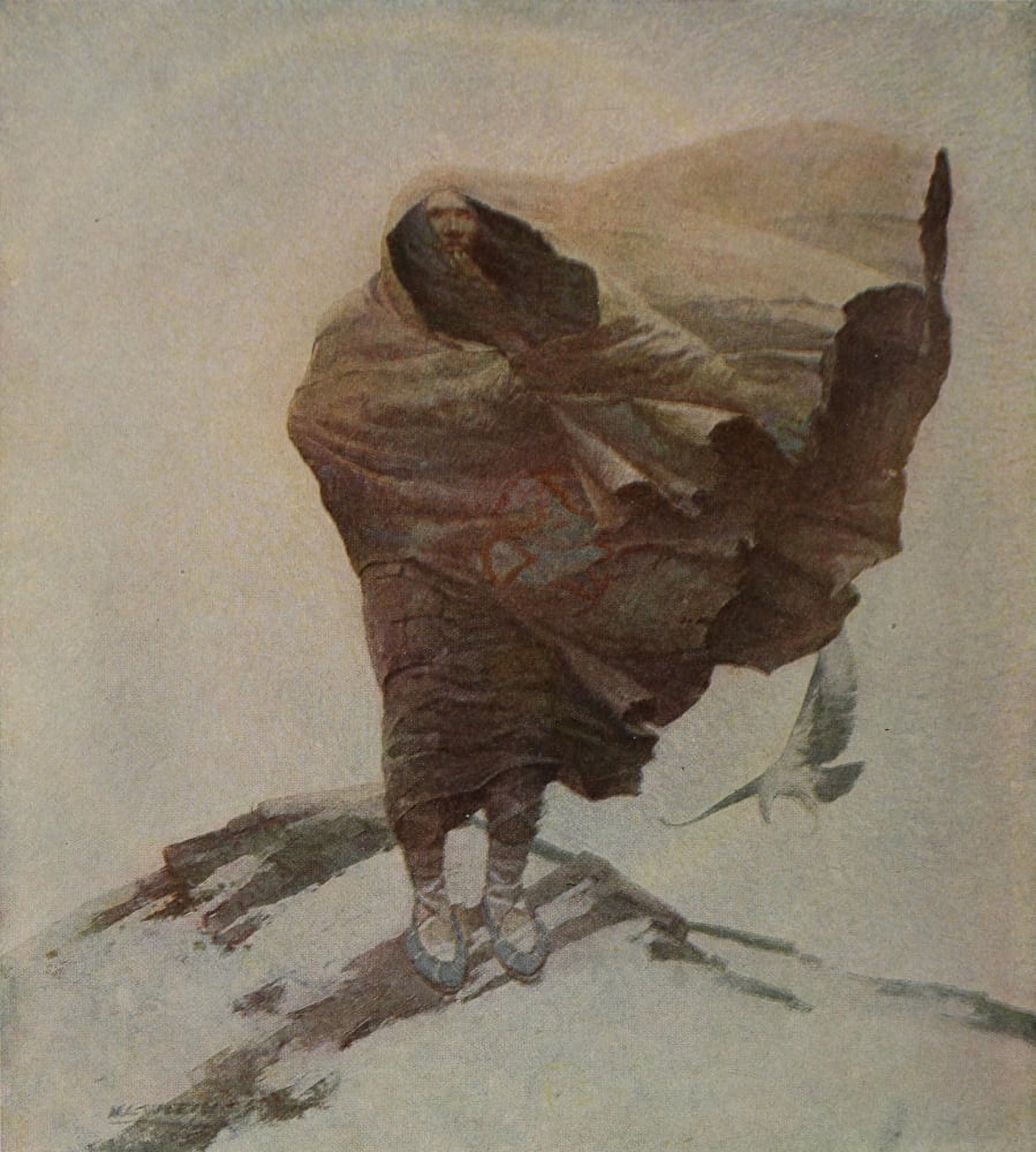Scribners 46 1909 Moods Winter Canvas Art - Newell C Wyeth (24 x 36)