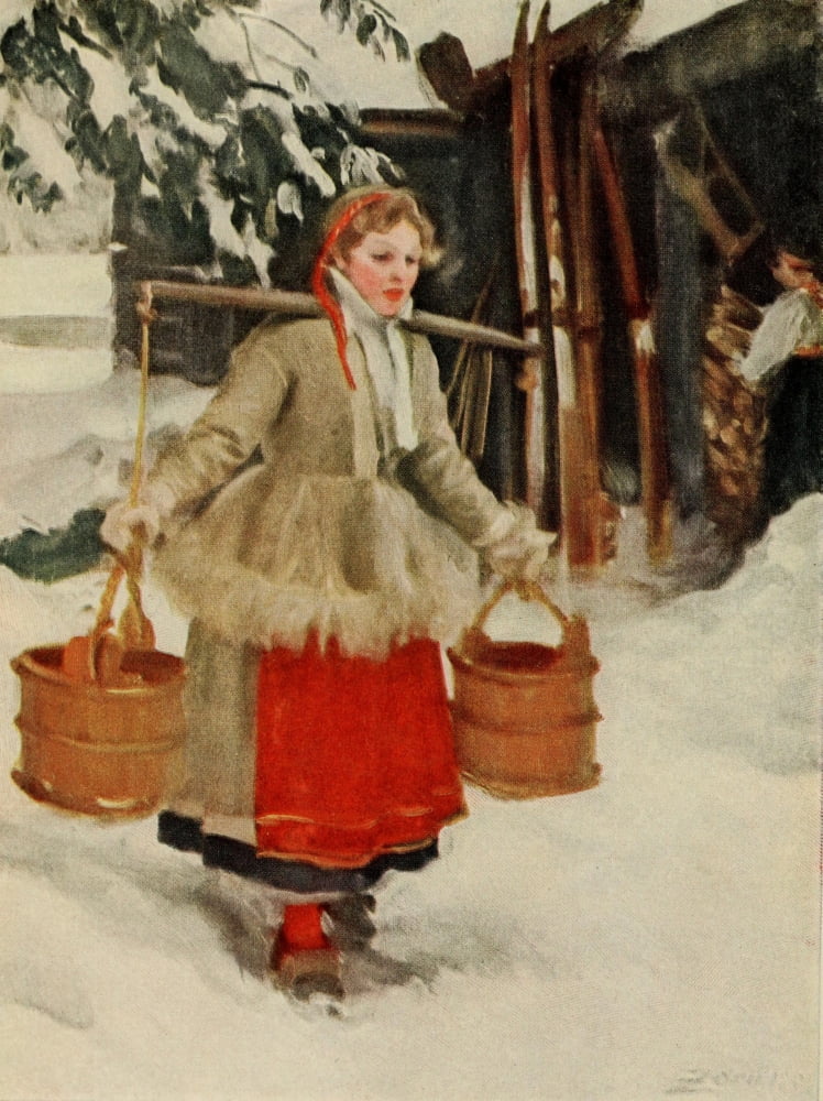 Scribners 48 1910 Swedish girl in costume Canvas Art - Anders Zorn (24 x 36)