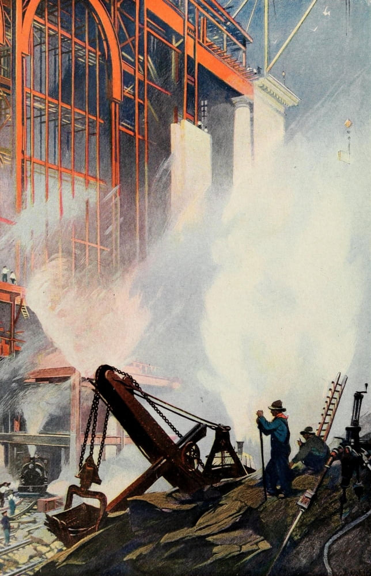 Scribners 52 1912 Construction of New Grand Central Station Canvas Art - Thornton Oakley (18 x 24)