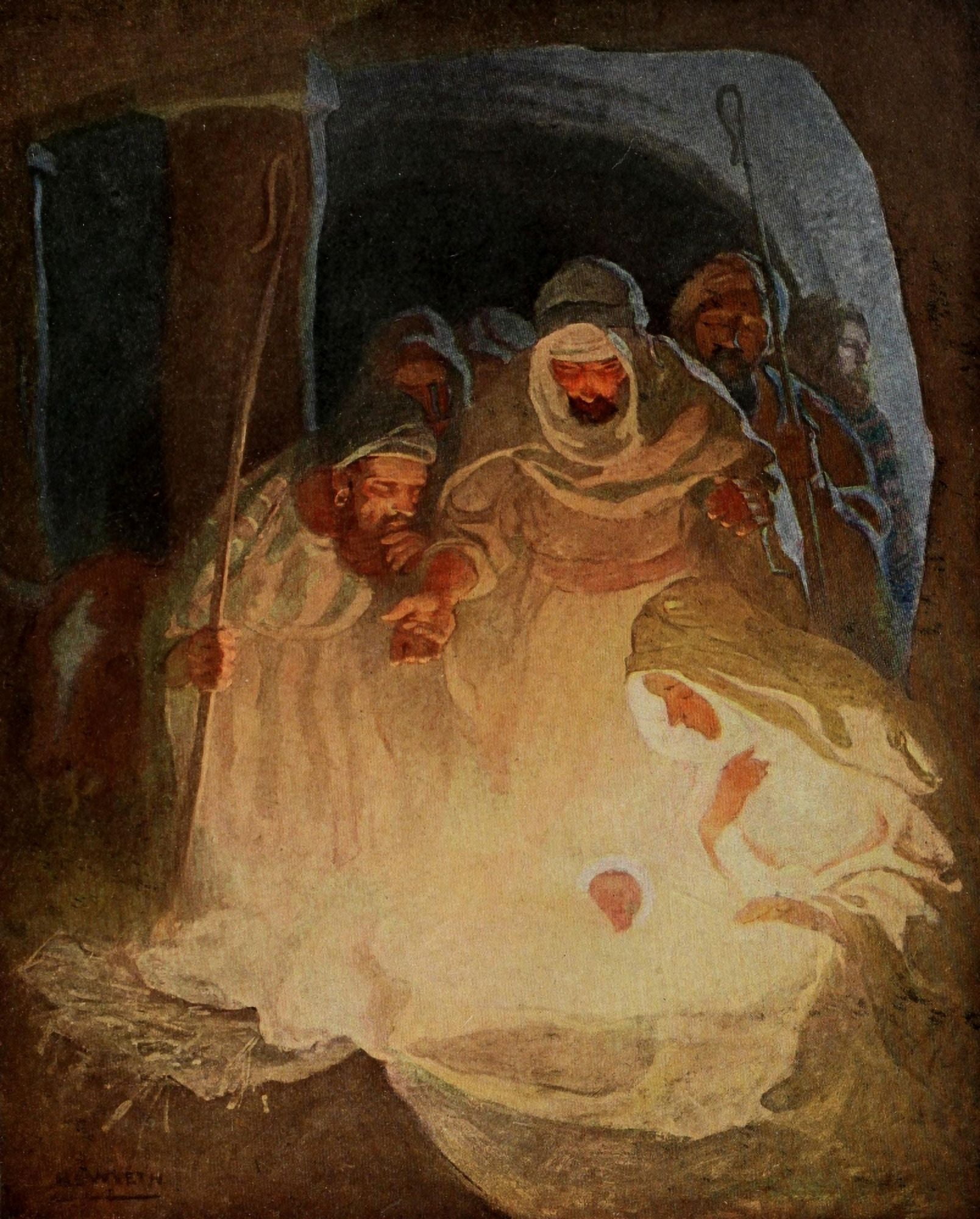 Scribners 52 1912 Nativity Canvas Art - Newell C Wyeth (24 x 36)