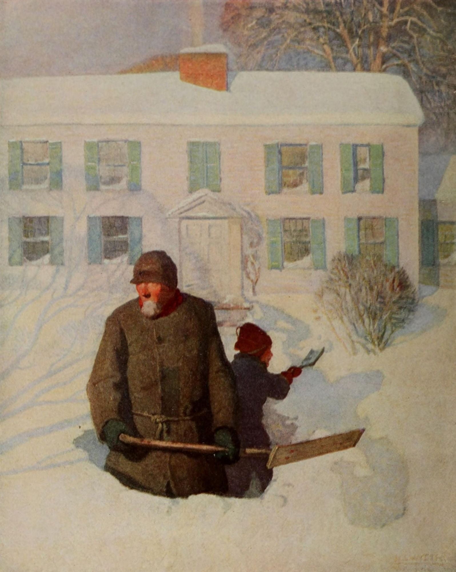 Scribners 54 1913 Christmas morning Canvas Art - Newell C Wyeth (18 x 24)