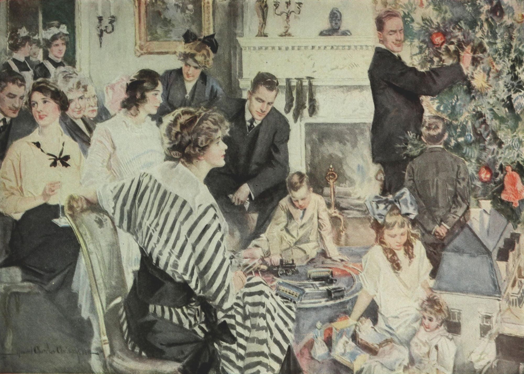 Scribners 59 1916 Christmas Canvas Art - Howard Chandler Christy (18 x 24)