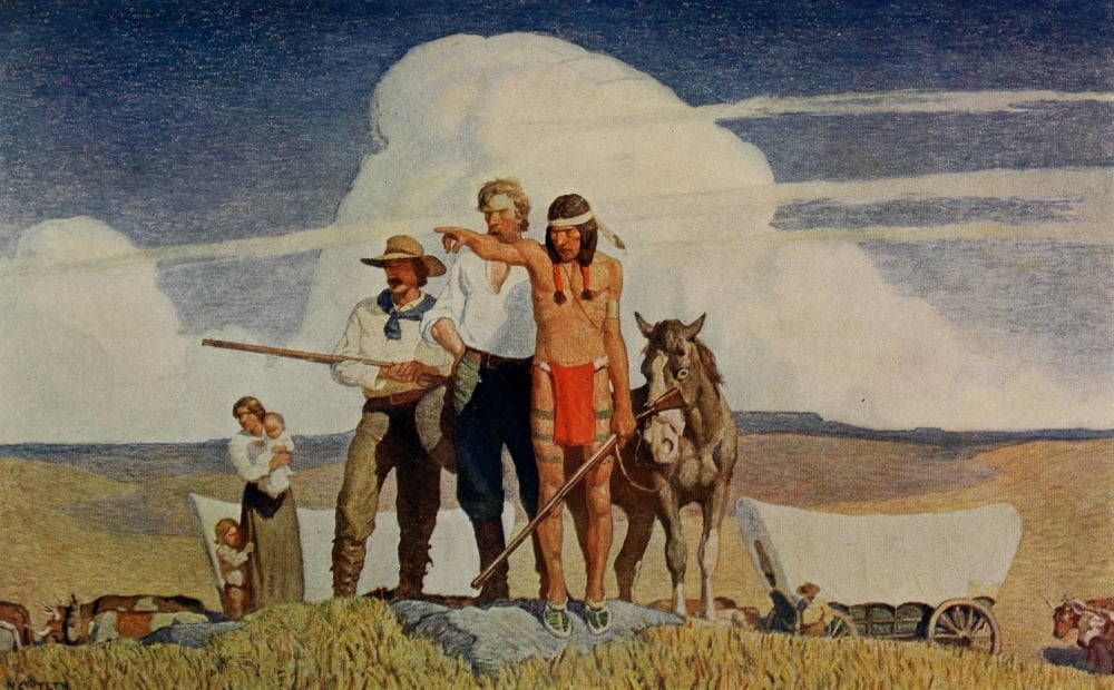 Scribners 59 1916 Pioneers the opening of the prairies Canvas Art - Newell C Wyeth (18 x 24)