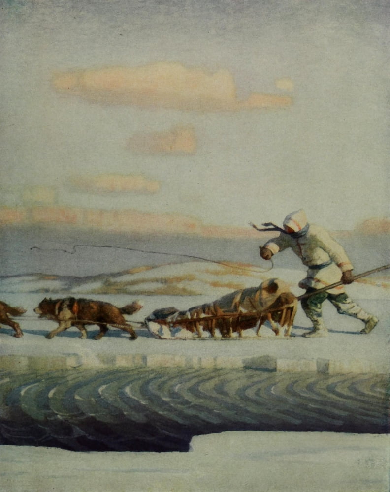 Scribners 59 1916 The winter mail Canvas Art - Newell C Wyeth (18 x 24)