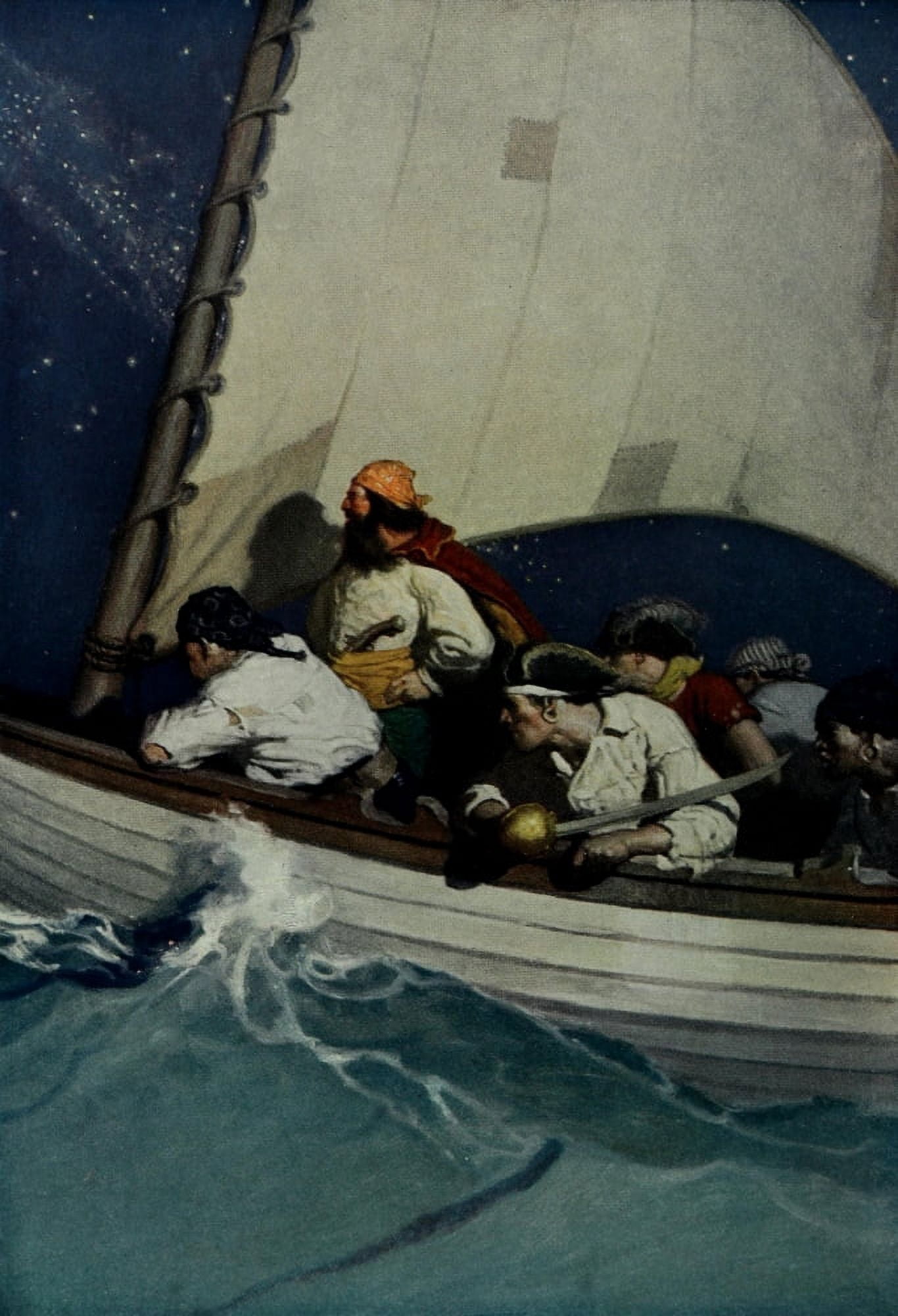 Scribners 62 1917 Blackbeard buccaneer Canvas Art - Newell C Wyeth (18 x 24)