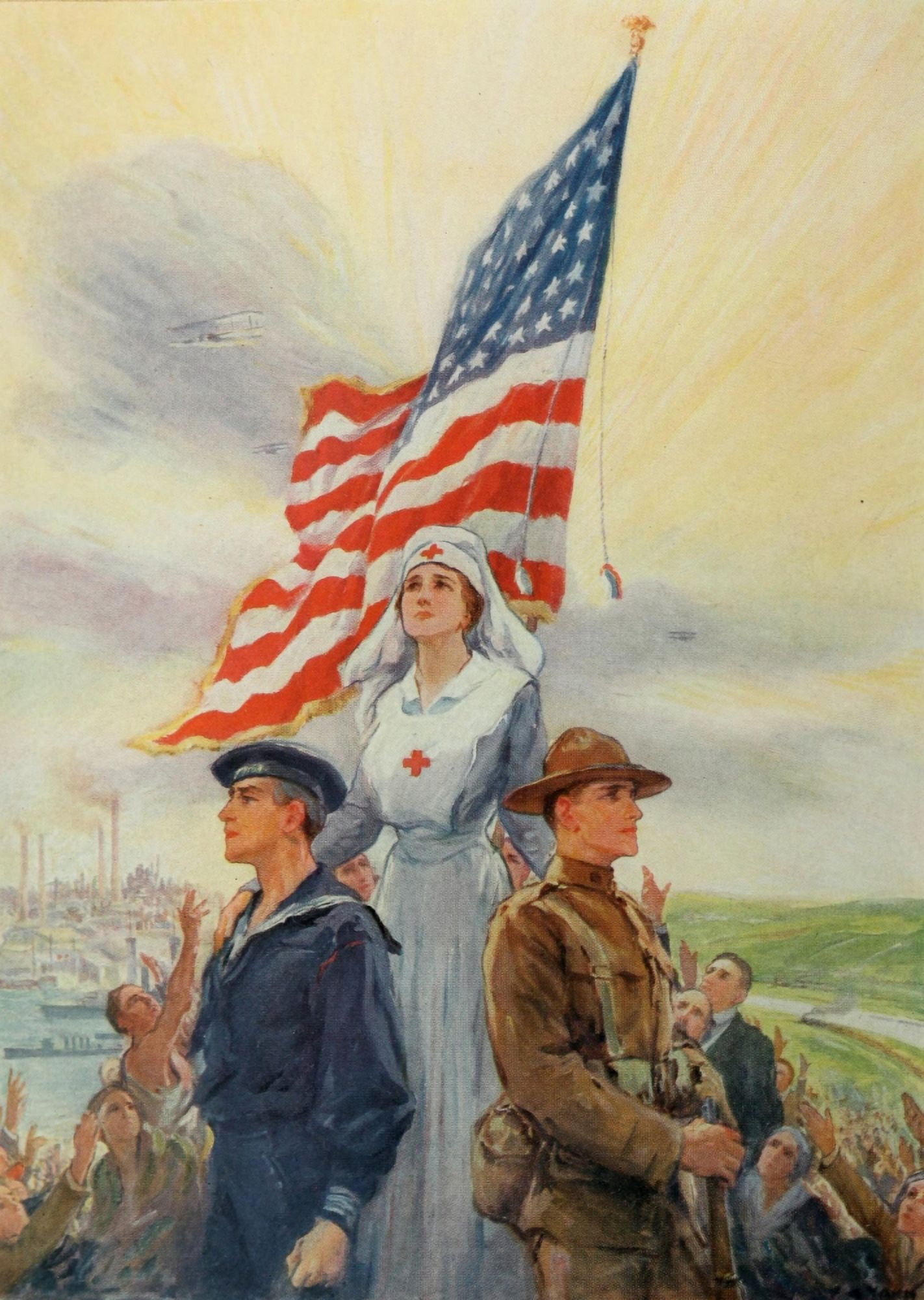 Scribners 62 1917 Our All for Democracy Canvas Art - Frederick C Yohn (18 x 24)