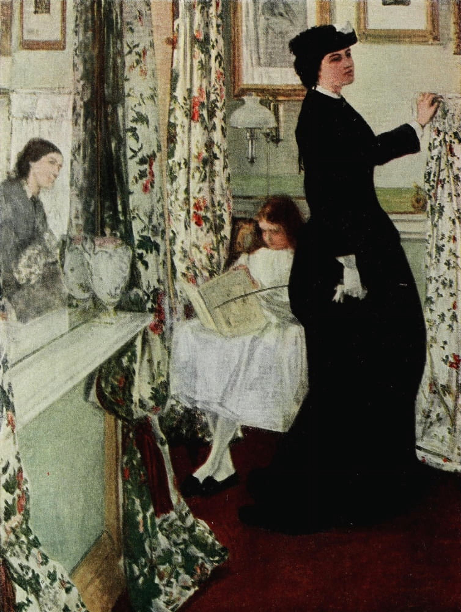 Scribners 62 1917 The Music Room Harmony in Green & Rose Canvas Art - James Whistler (24 x 36)