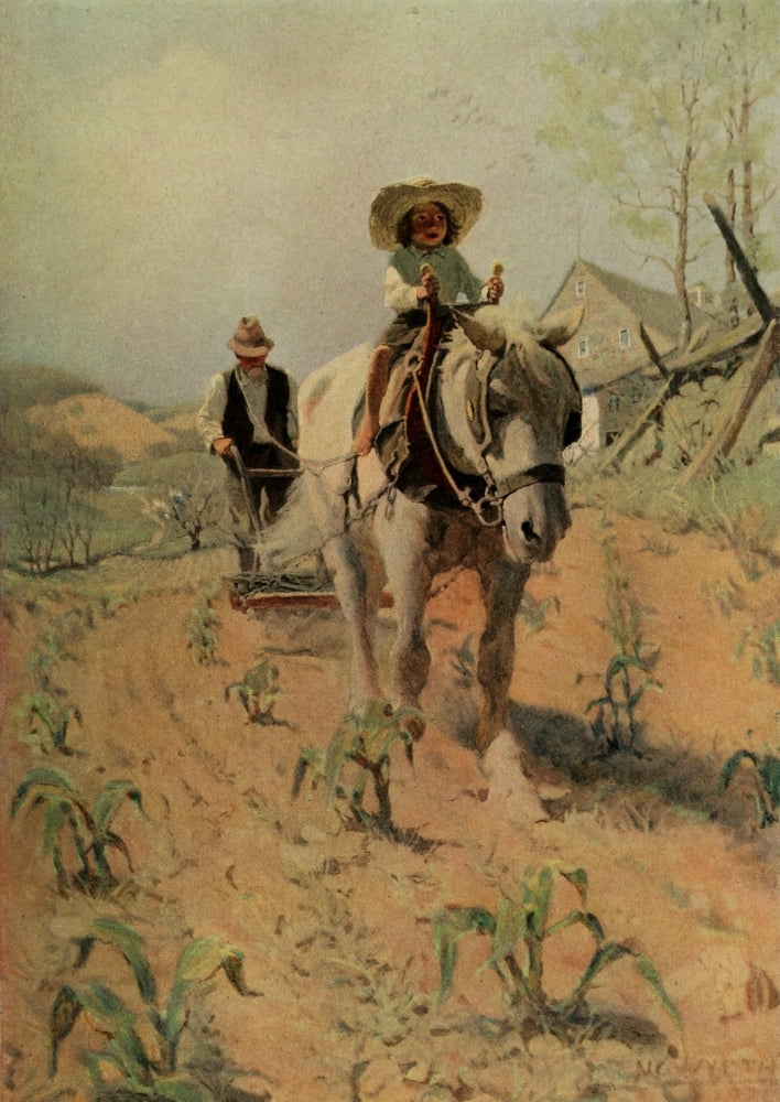 Scribners 64 1908 Ploughing Canvas Art - Newell C Wyeth (18 x 24)