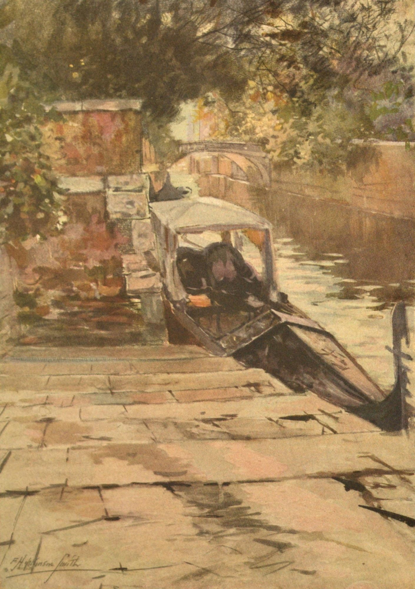 Scribners Magazine 1910 Canal boat in Venice Canvas Art - Francis Hopkinson Smith (18 x 24)
