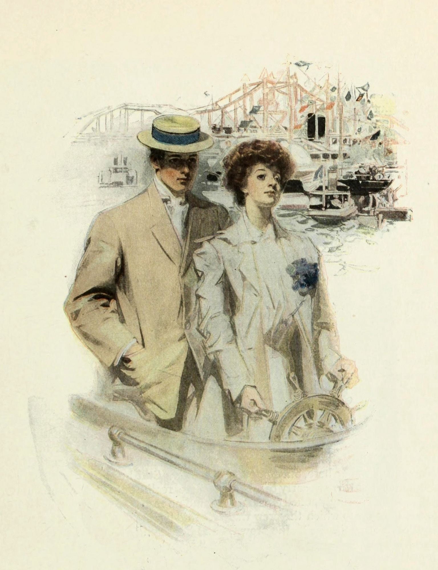 Scribners Magazine 38 1905 At Cynthias side Canvas Art - Joseph C Leyendecker (18 x 24)
