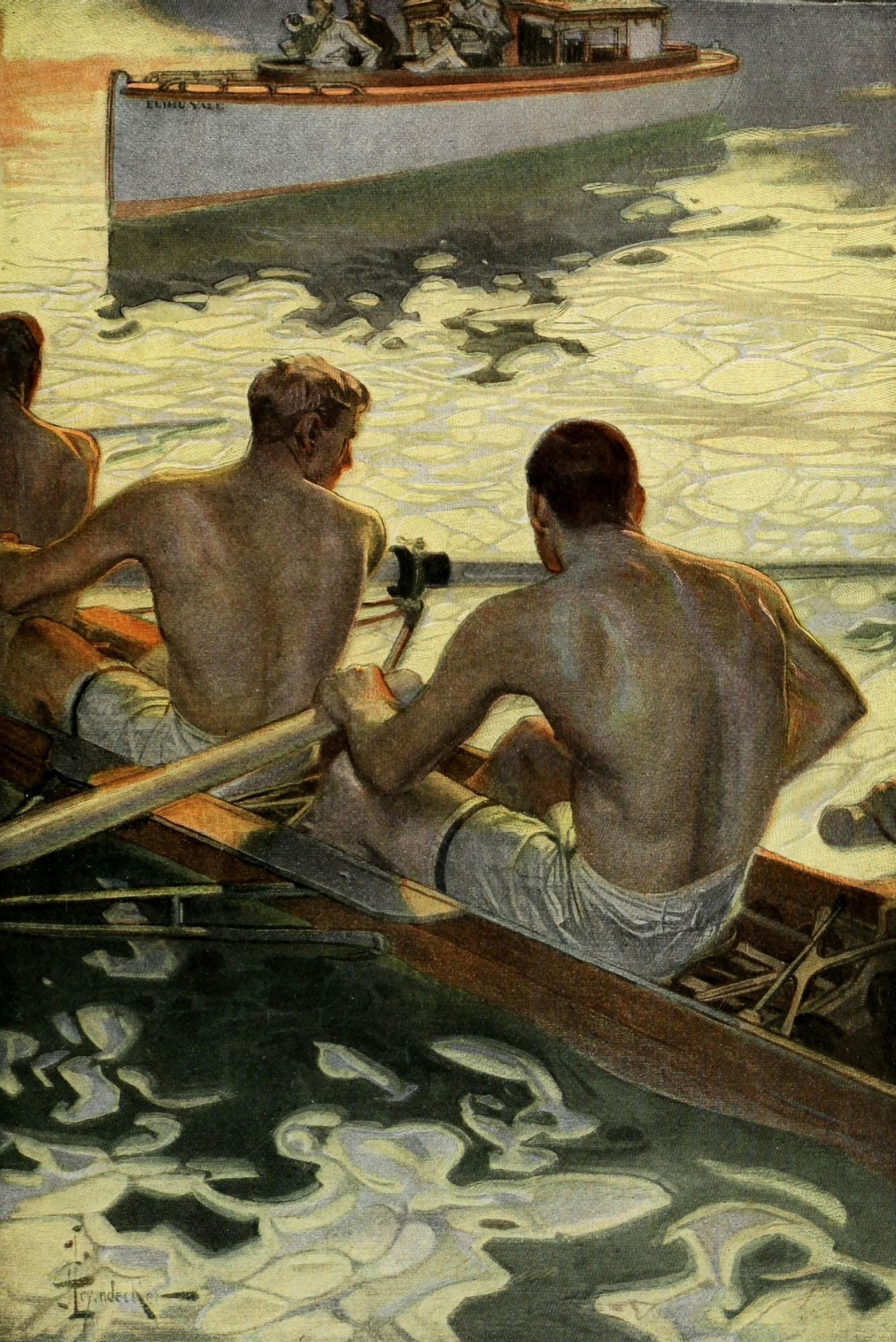 Scribners Magazine 38 1905 Rowers Canvas Art - Joseph C Leyendecker (24 x 36)