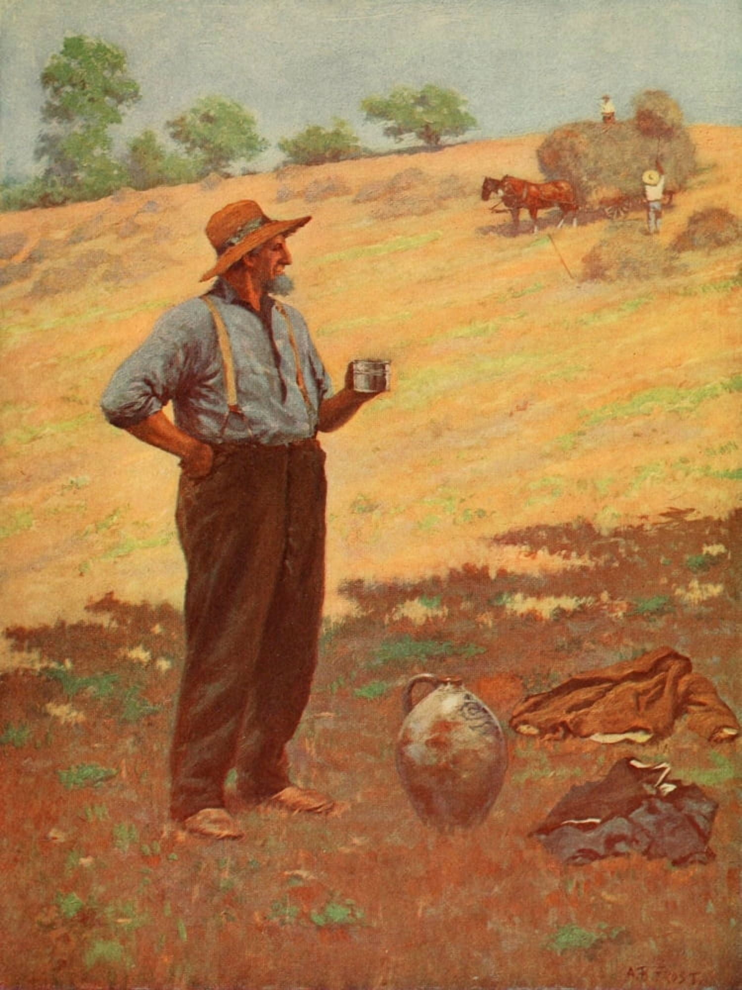 Scribners Magazine 40 1906 Farmer 2 Canvas Art - Arthur B Frost (18 x 24)