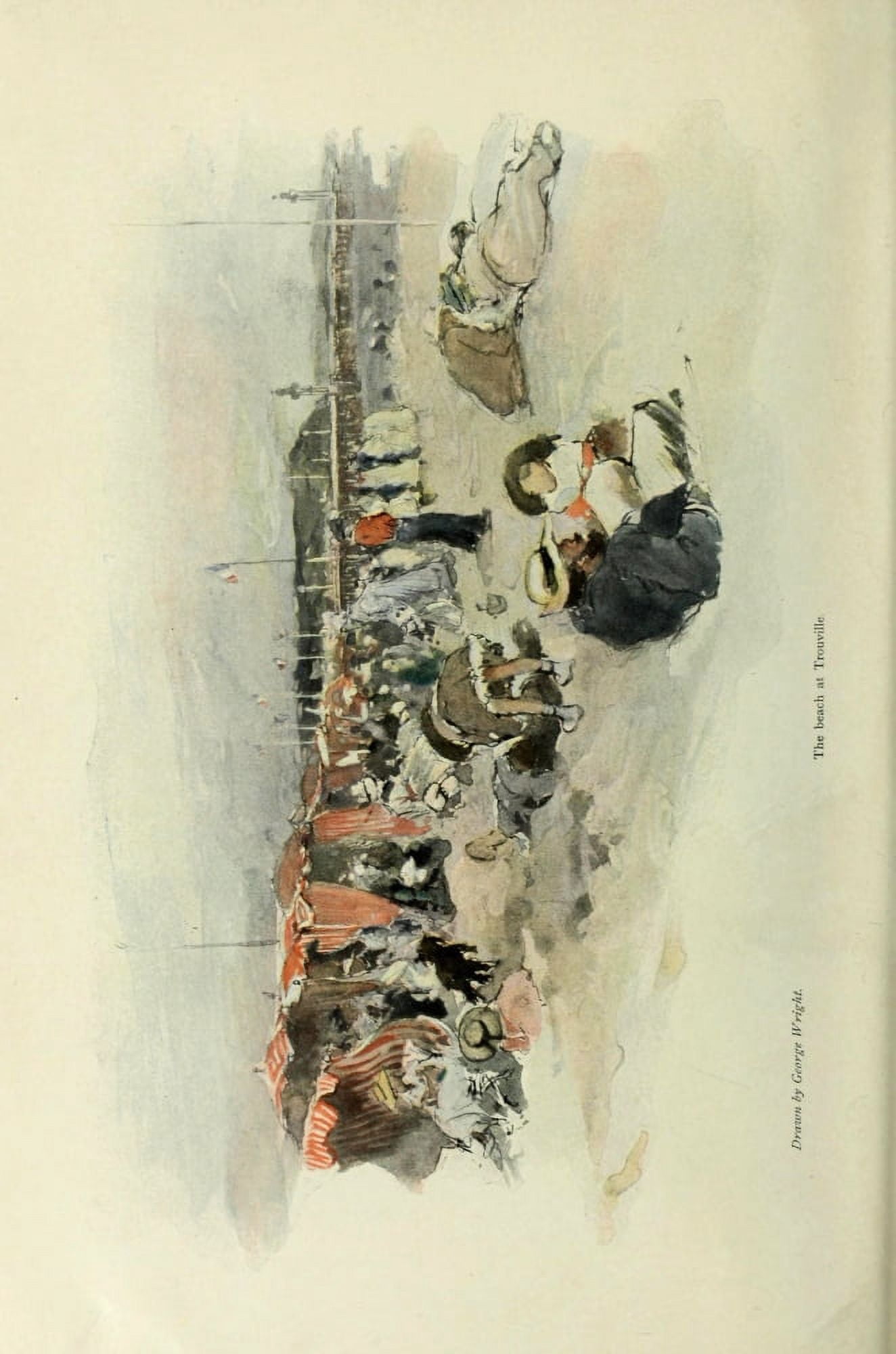Scribners Magazine 45 1909 The Beach at Trouville Canvas Art - George Wright (18 x 24)