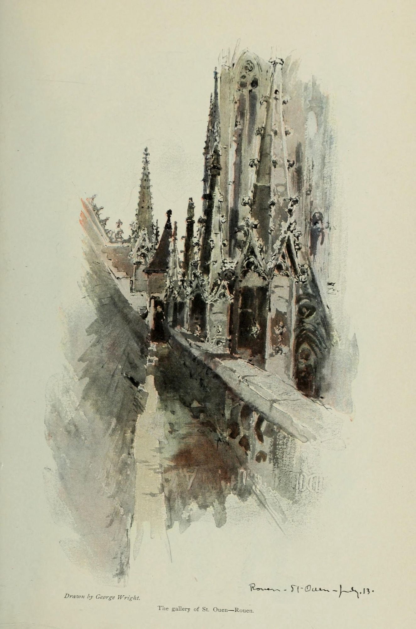 Scribners Magazine 45 1909 The Gallery of St Ouen Rouen Canvas Art - George Wright (24 x 36)
