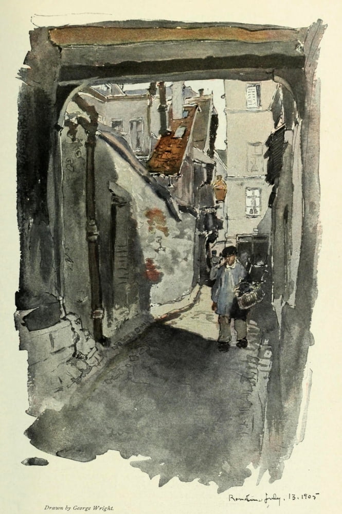 Scribners Magazine 45 1909 The Ins & Outs of a Street in Rouen Canvas Art - George Wright (18 x 24)