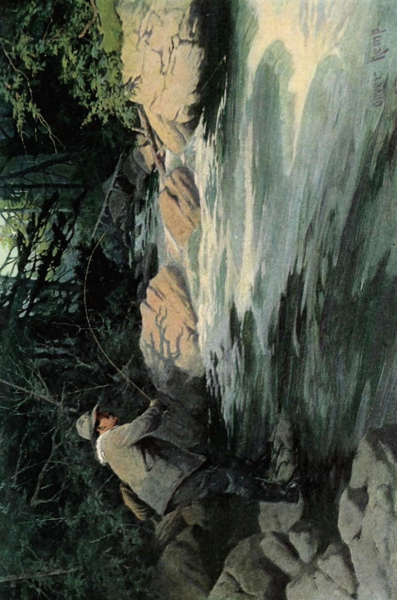 Scribners Magazine 45 1909 Trout Fishing Canvas Art - Oliver Kemp (24 x 36)