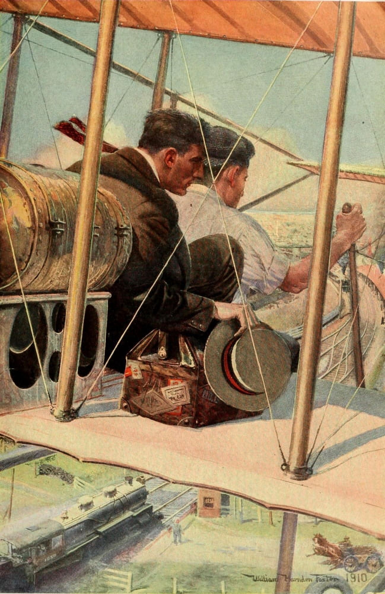 Scribners Magazine 49 1911 Catching the Limited Canvas Art - William Harnden Foster (18 x 24)