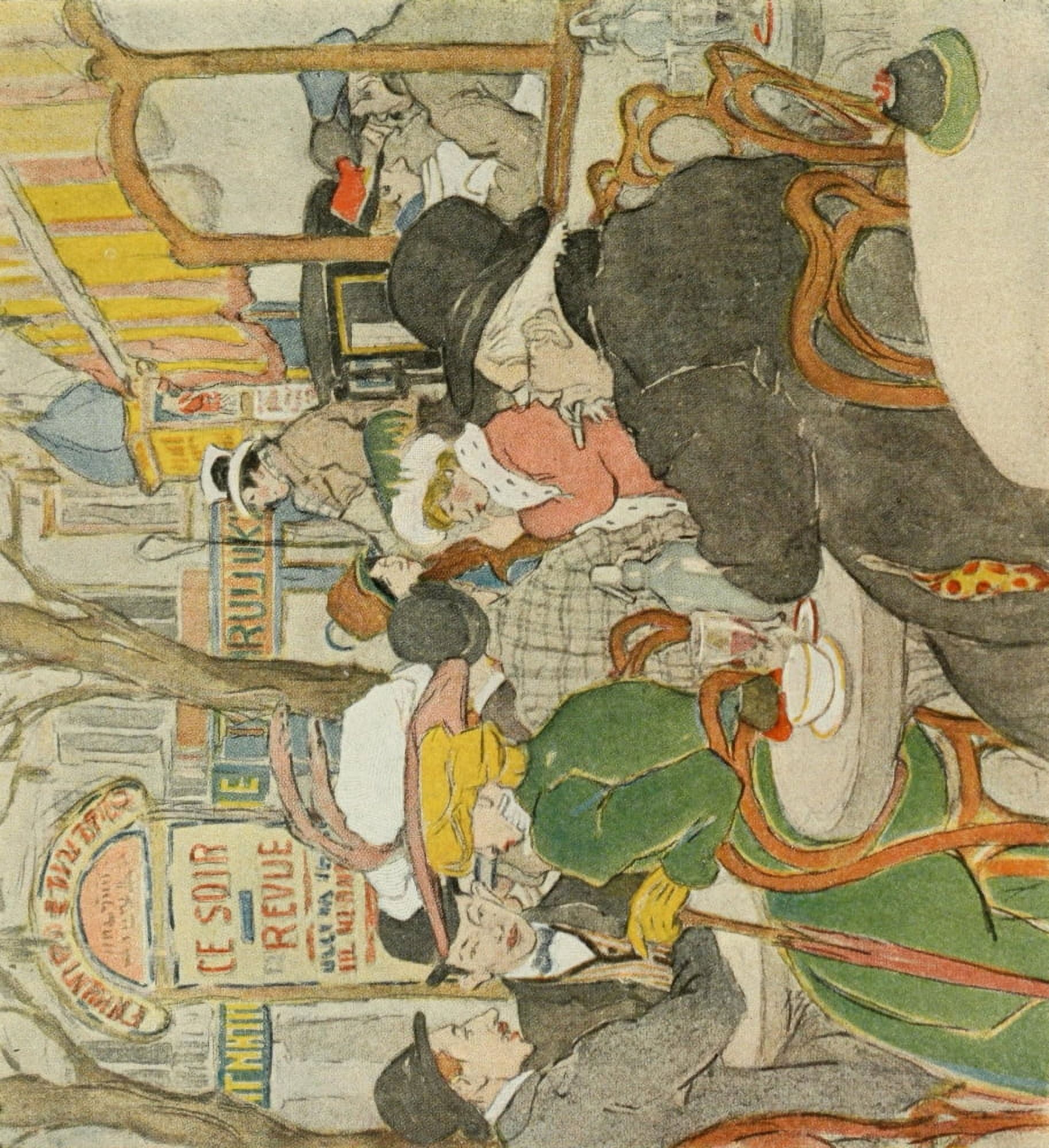 Scribners Magazine 52 1912 A boulevard cafe Canvas Art - Maud Squire (24 x 36)