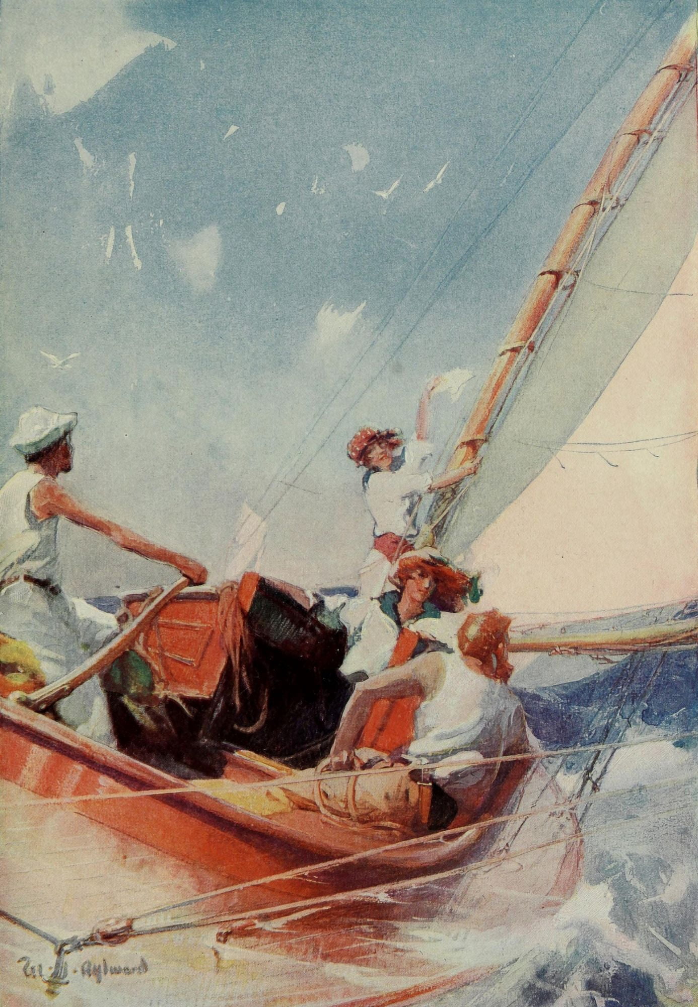 Scribners Magazine 52 1912 Cruising in August Canvas Art - William J Aylward (18 x 24)