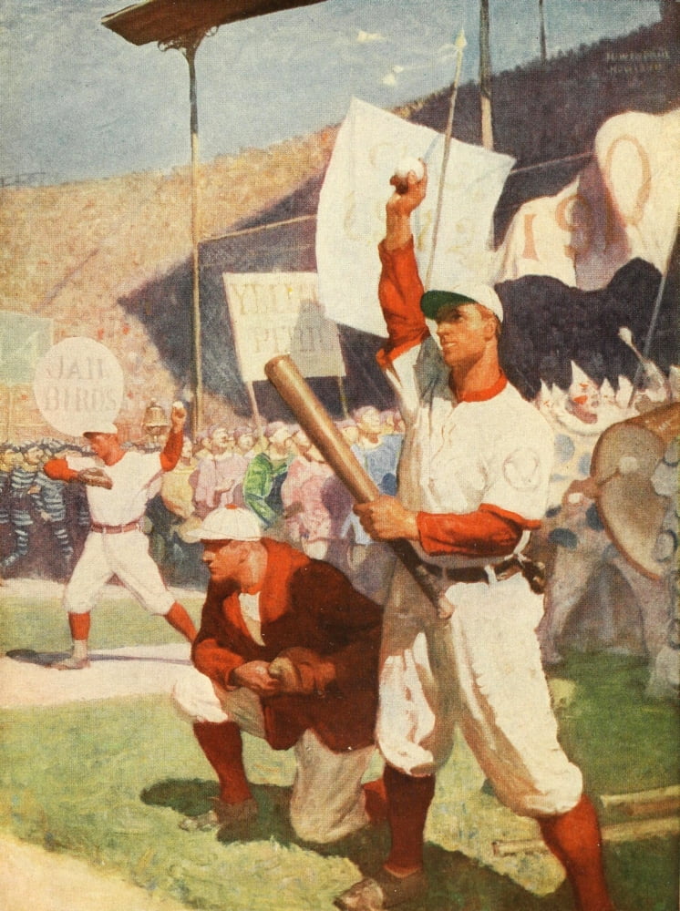 Scribners Magazine 57 1915 Warming up for Baseball Canvas Art - H Howland (24 x 36)