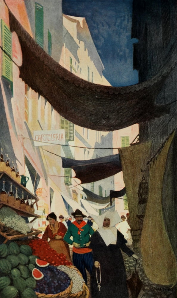 Scribners Magazine 60 1916 Via Vittorio Emanuele Alassio Canvas Art - Thornton Oakley (18 x 24)