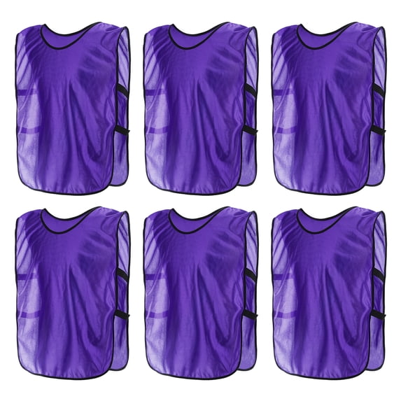 Scrimmage Training Vest 25x17" Soccer Jersey Sport Team Pinnies, Purple 6 Pack