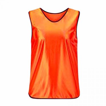 12-Pack Scrimmage Vests - Numbered Practice Bibs For Soccer, Basketball, Football - Orange & Green With Carry Bag