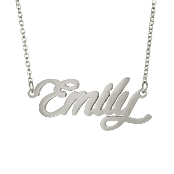 Script Emily Name Necklace Nameplate Stainless Steel Jewelry Valentine Gift