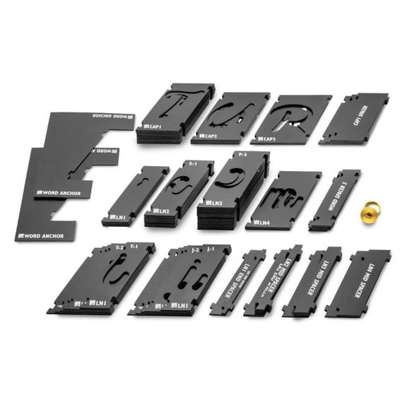 Script Fonts Interlock Signmaker's Templates Kit  Letters, Symbols Router Template Sign Making Kit  Polymer Router Template - Template Woodworking Professional Signs w/Cursive Script