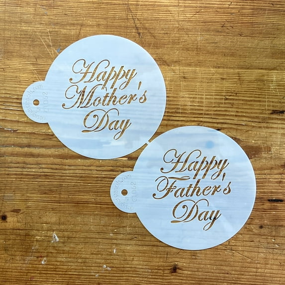Script Happy Mother/Father's Day Cake Stencil Set SKU# C1062 by Designer Stencils