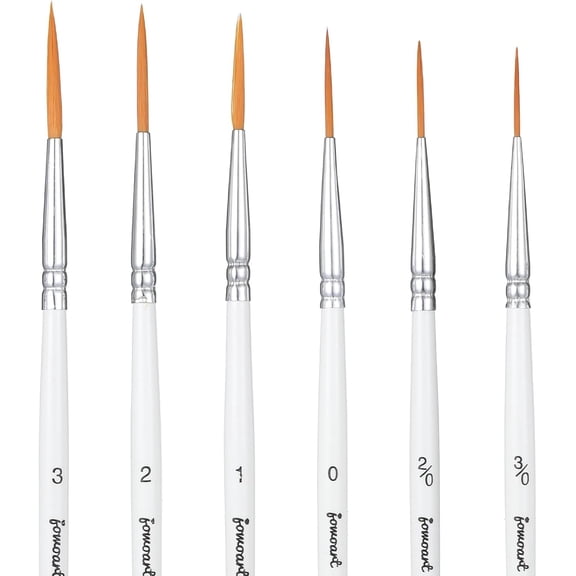 Script Liner Brush, 6Pcs Highly Flexible Liner Brush Extra Long Fine Point Tip Pinstriping Scroll Outlining for Acrylic Watercolor Oil Gouache