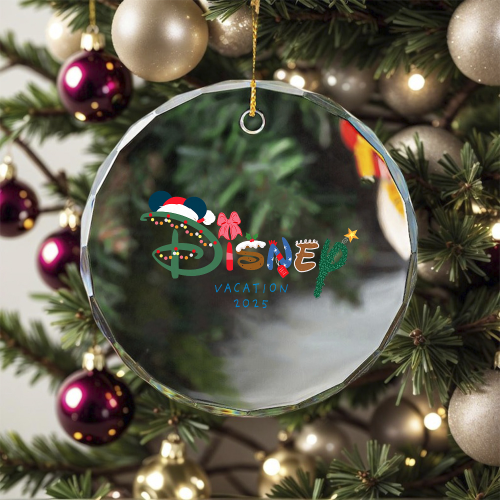 Scripts Ornament Script Logo Vacation 2025 Ornament, Room Decoration, Crystal Glass ...