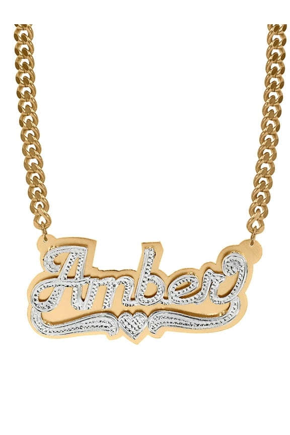Script Name Necklace with 18 inch CUBAN Chain