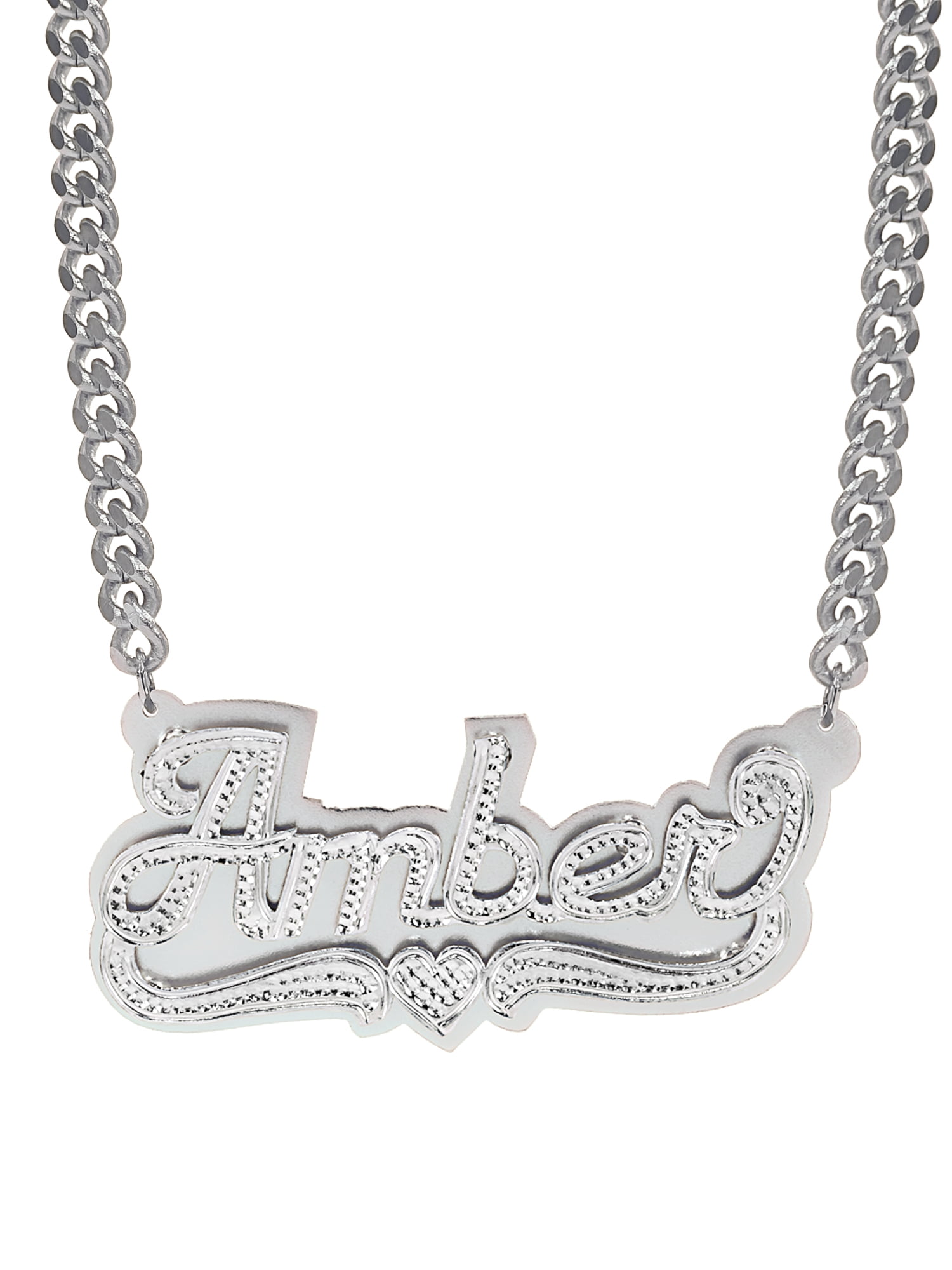 Script Name Necklace with 18 inch CUBAN Chain